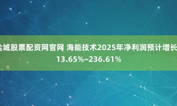 盐城股票配资网官网 海能技术2025年净利润预计增长213.65%~236.61%