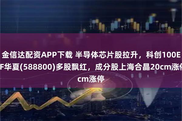 金信达配资APP下载 半导体芯片股拉升，科创100ETF华夏(588800)多股飘红，成分股上海合晶20cm涨停
